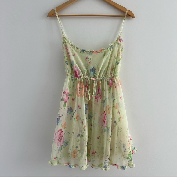 Victoria's Secret Other - SOLD Vintage Victoria’s Secret Sheer Floral Babydoll Slip Dress L Rare Y2K